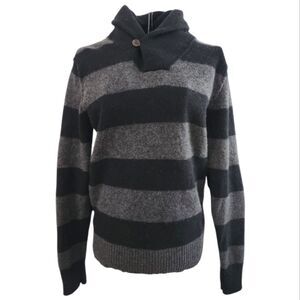 J.Crew 100% lambswool shawl neck striped sweater Small Cozy Quiet Luxury‎ School